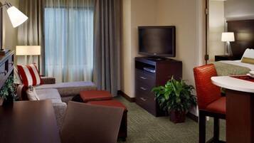 49-inch flat-screen TV with premium channels, TV