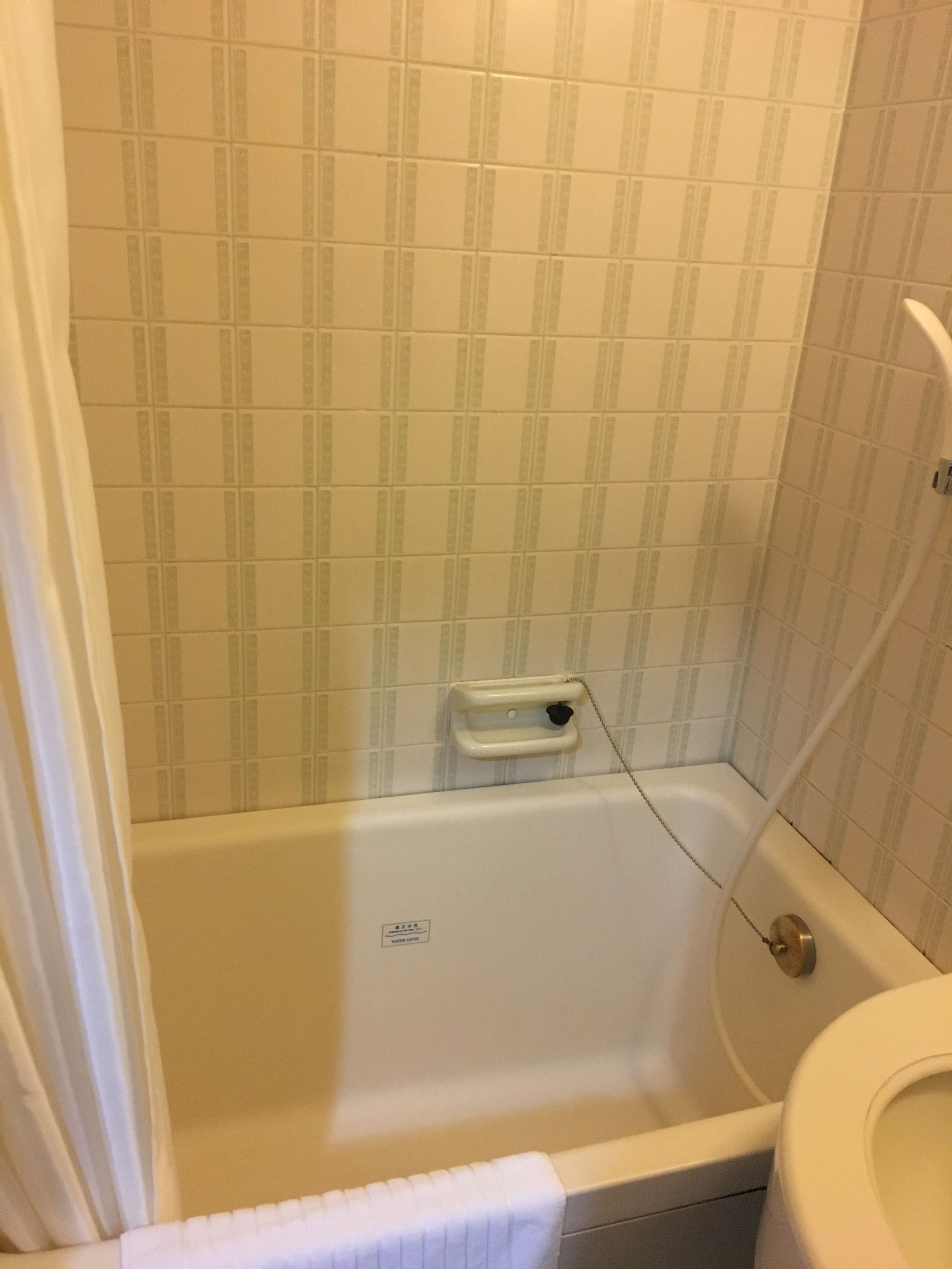 combined shower/bathtub, slippers, towels