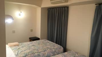 Desk, free WiFi, bed sheets