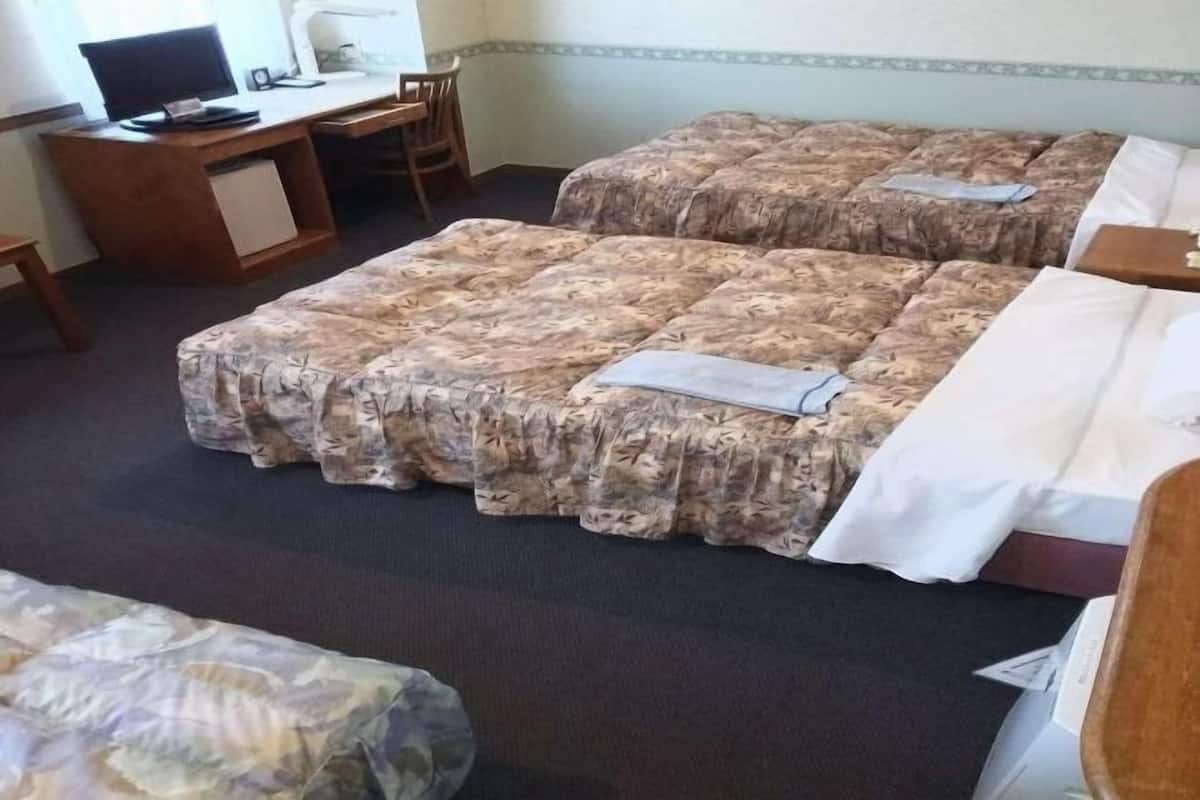 Down comforters, desk, free WiFi, bed sheets