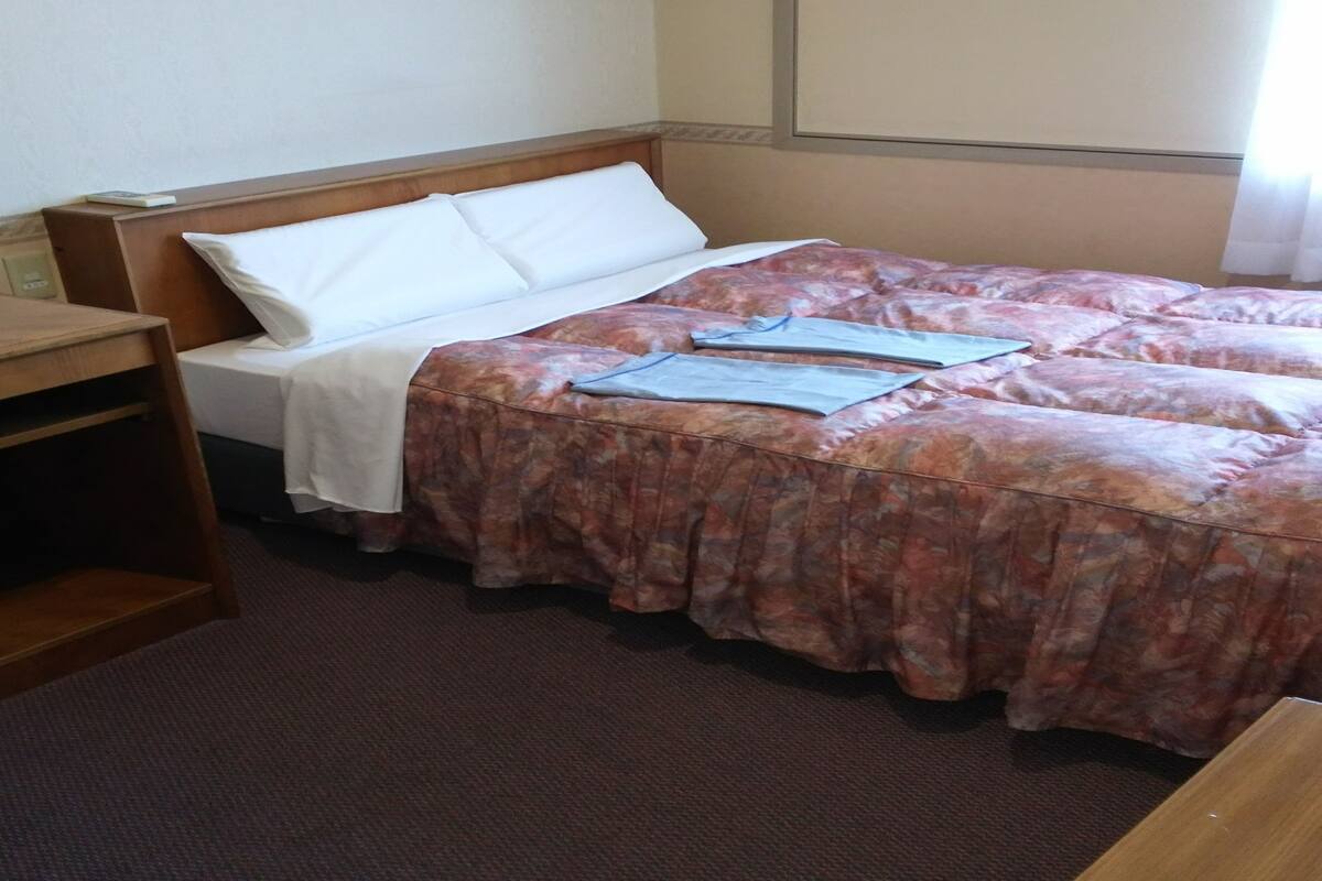 Down comforters, desk, WiFi (free), bed sheets