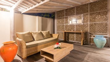 Villa, 2 Bedrooms, Private Pool | Living area | 32-inch LCD TV with cable channels, TV