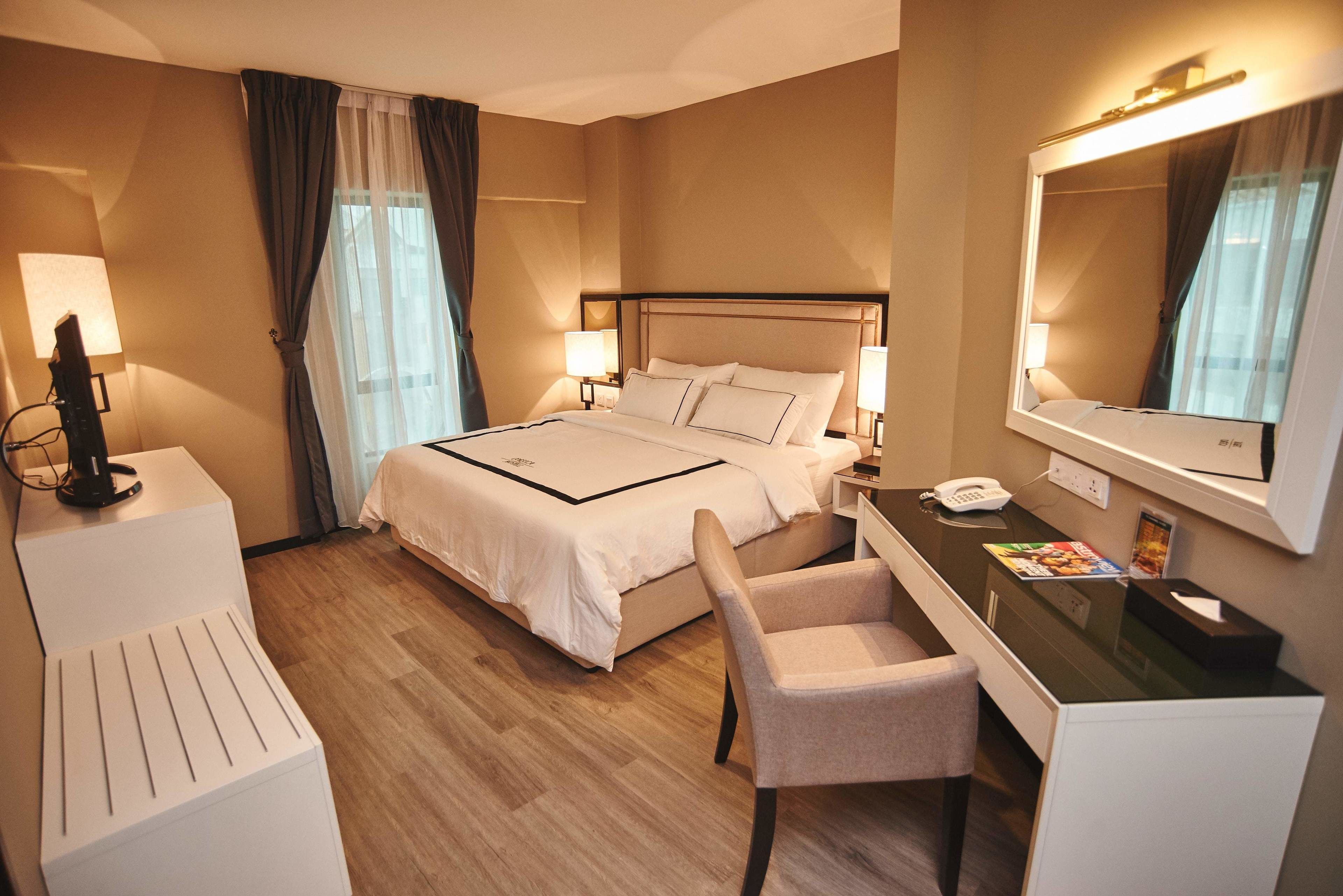 superior room, 1 king bed | in-room safe, desk, blackout curtains, soundproofing