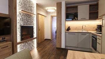Fridge, electric kettle