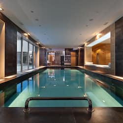 Indoor pool, seasonal outdoor pool, pool loungers