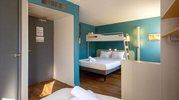 Desk, blackout drapes, soundproofing, cribs/infant beds