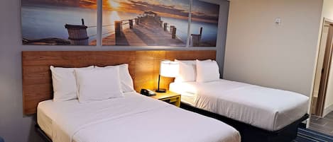 Room, 2 Double Beds, Non Smoking | Desk, iron/ironing board, free WiFi, alarm clocks