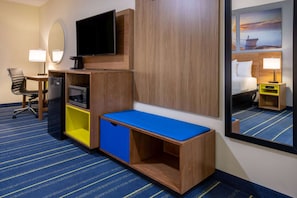 Desk, iron/ironing board, free WiFi, alarm clocks