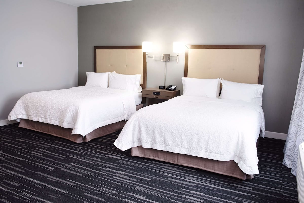 Studio, 2 Queen Beds, Accessible (Hearing) | Desk, iron/ironing board, free WiFi, bed sheets
