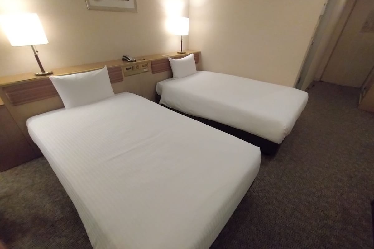 Down comforters, desk, WiFi (free), bed sheets