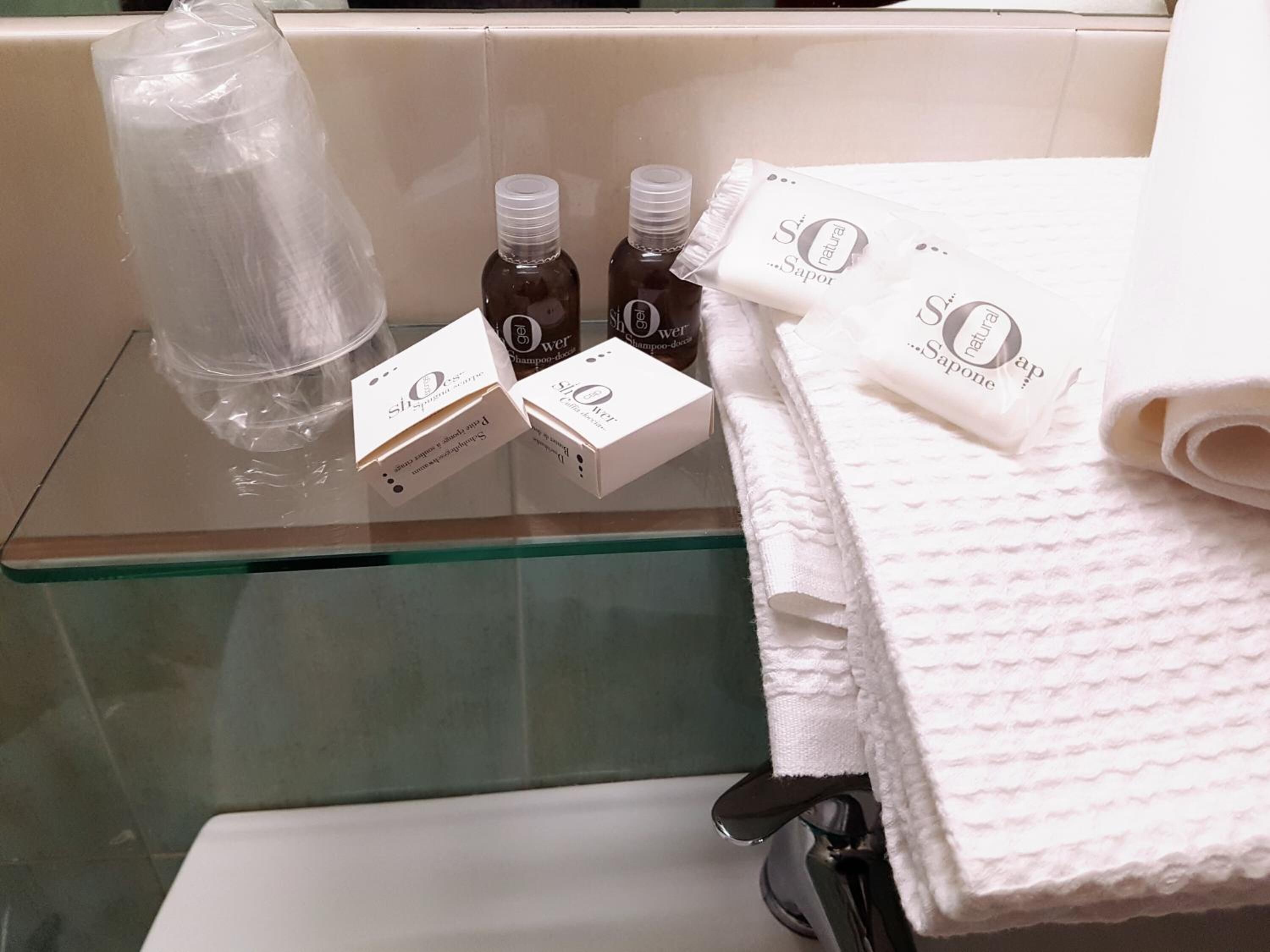 shower, free toiletries, hair dryer, bidet