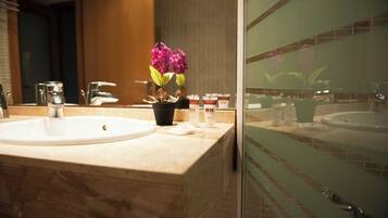 Banyera i dutxa independents, assecador de cabells, tovalloles i sabó