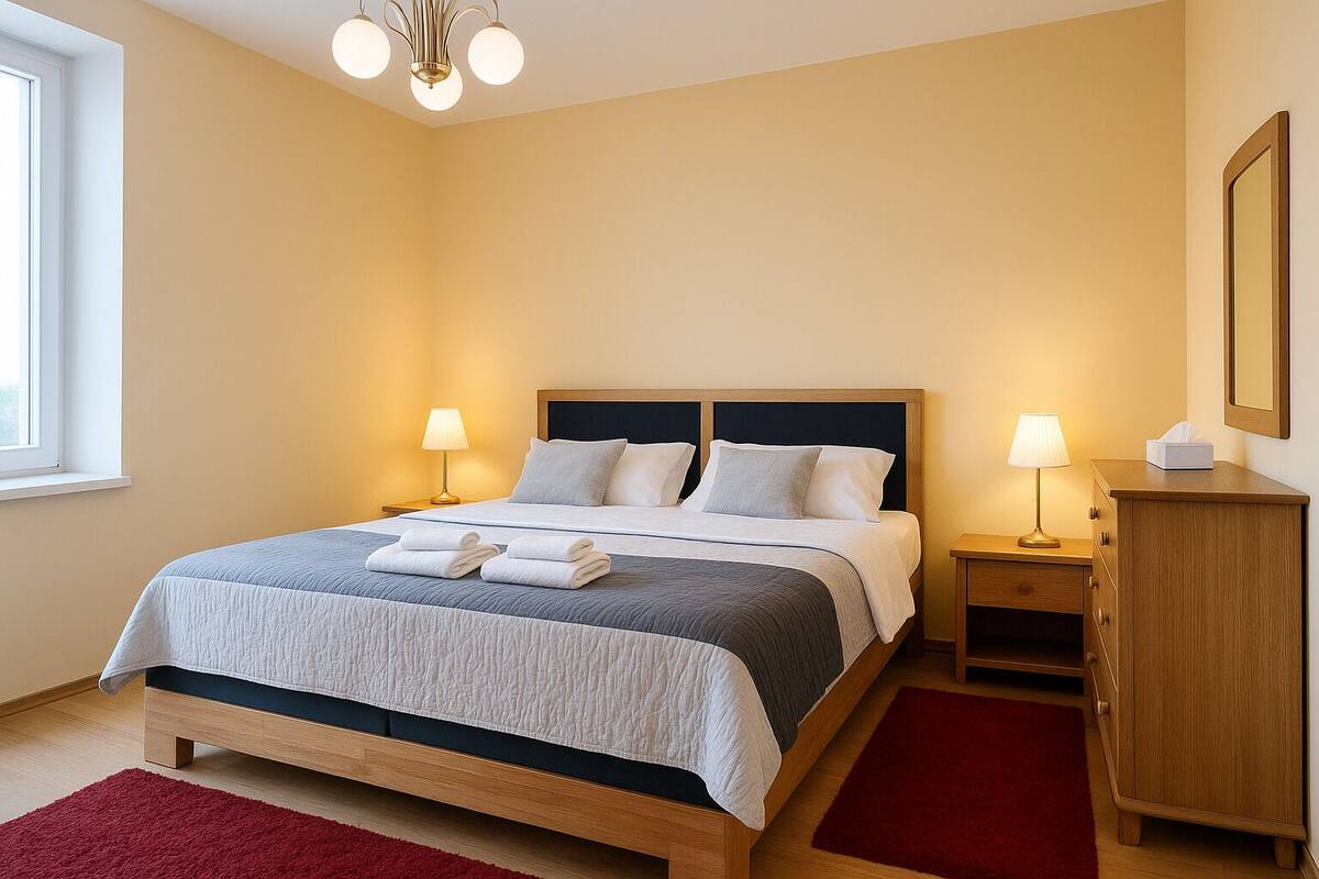 Ropa de cama de alta calidad y minibar 