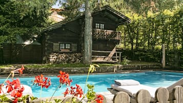 Indoor pool, outdoor pool, pool loungers