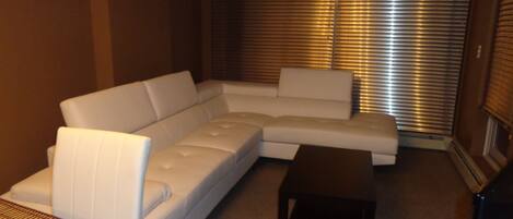 50-inch flat-screen TV with cable channels, TV