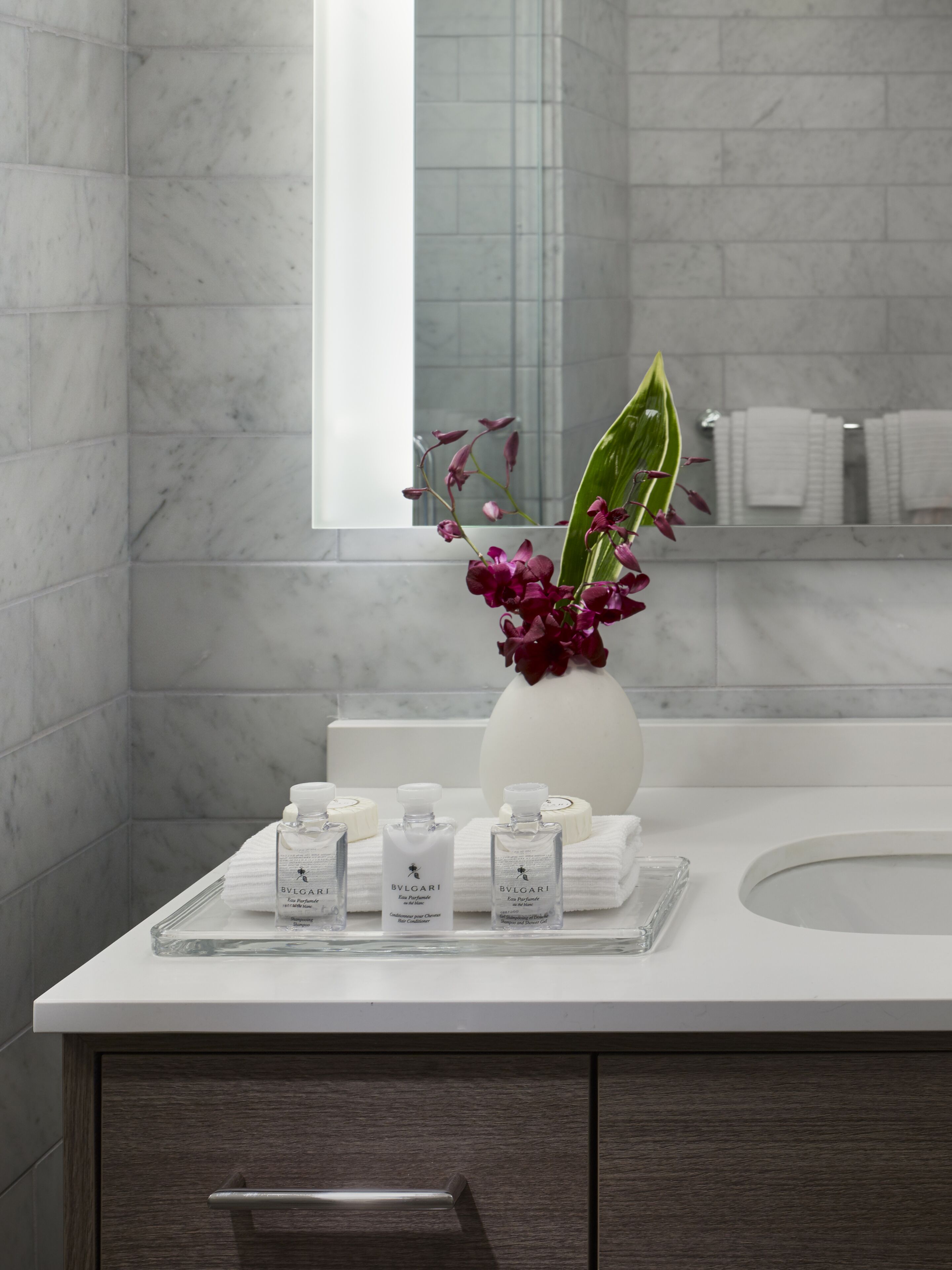 shower, eco-friendly toiletries, hair dryer, towels