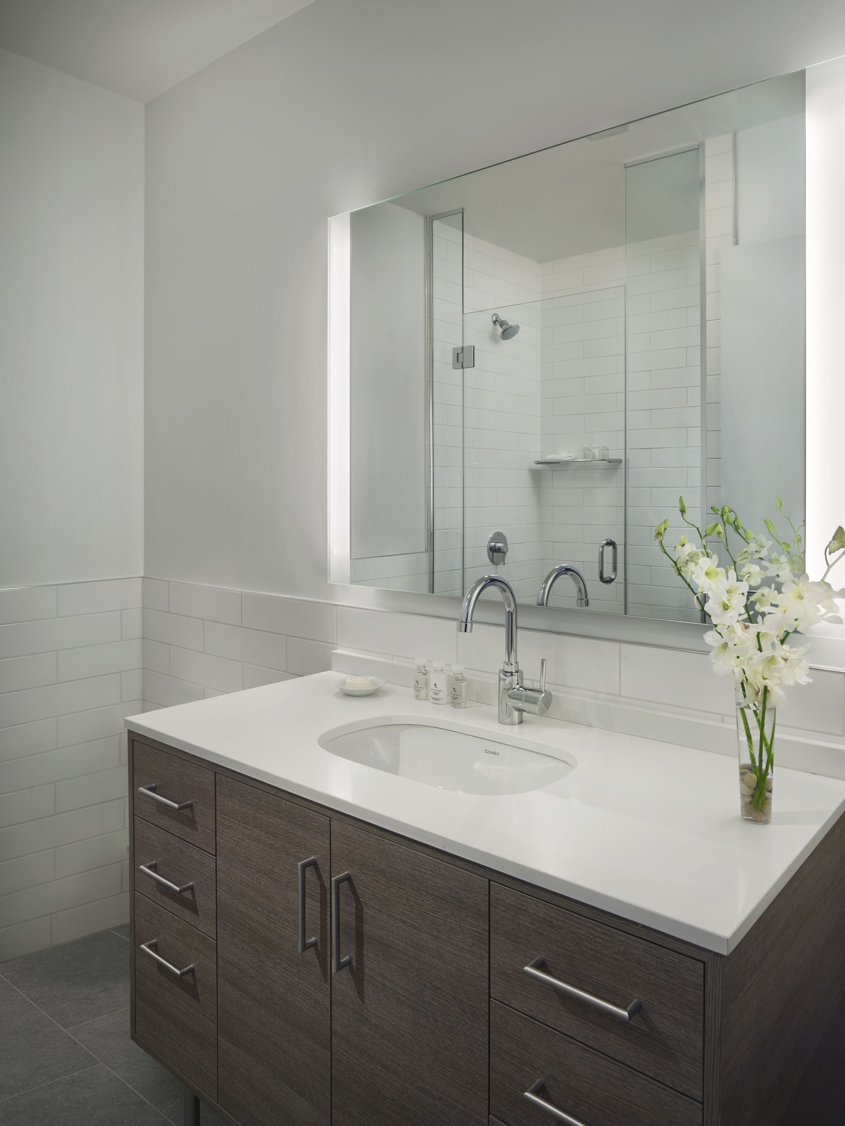 shower, eco-friendly toiletries, hair dryer, towels