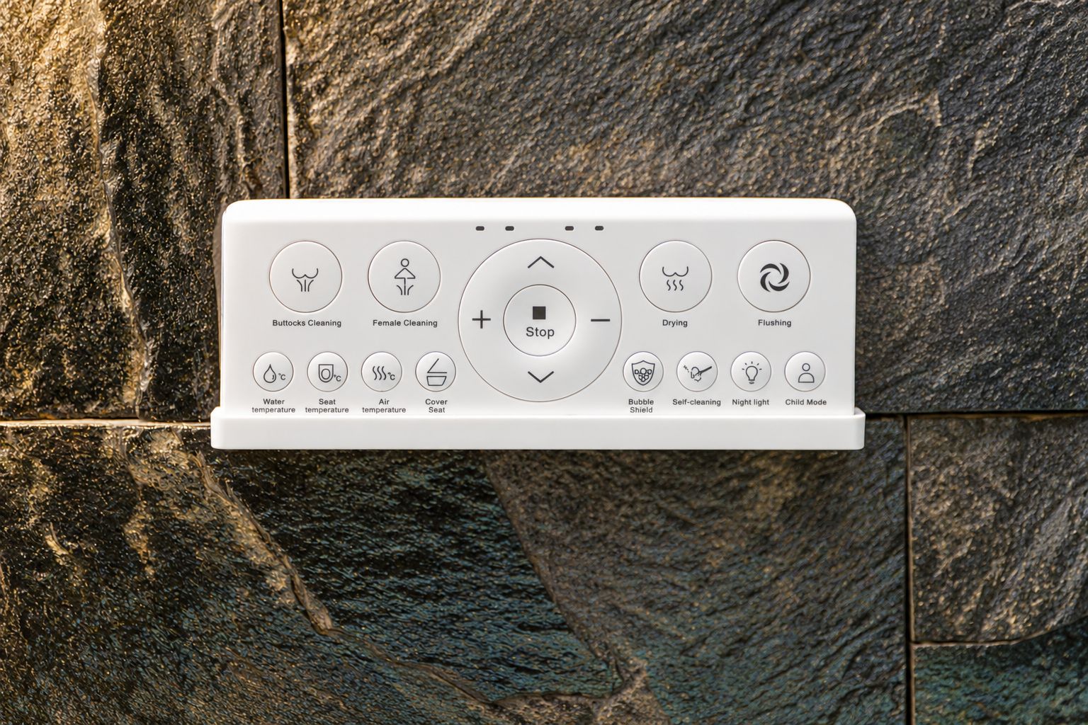 A control panel with various cleaning and maintenance functions.