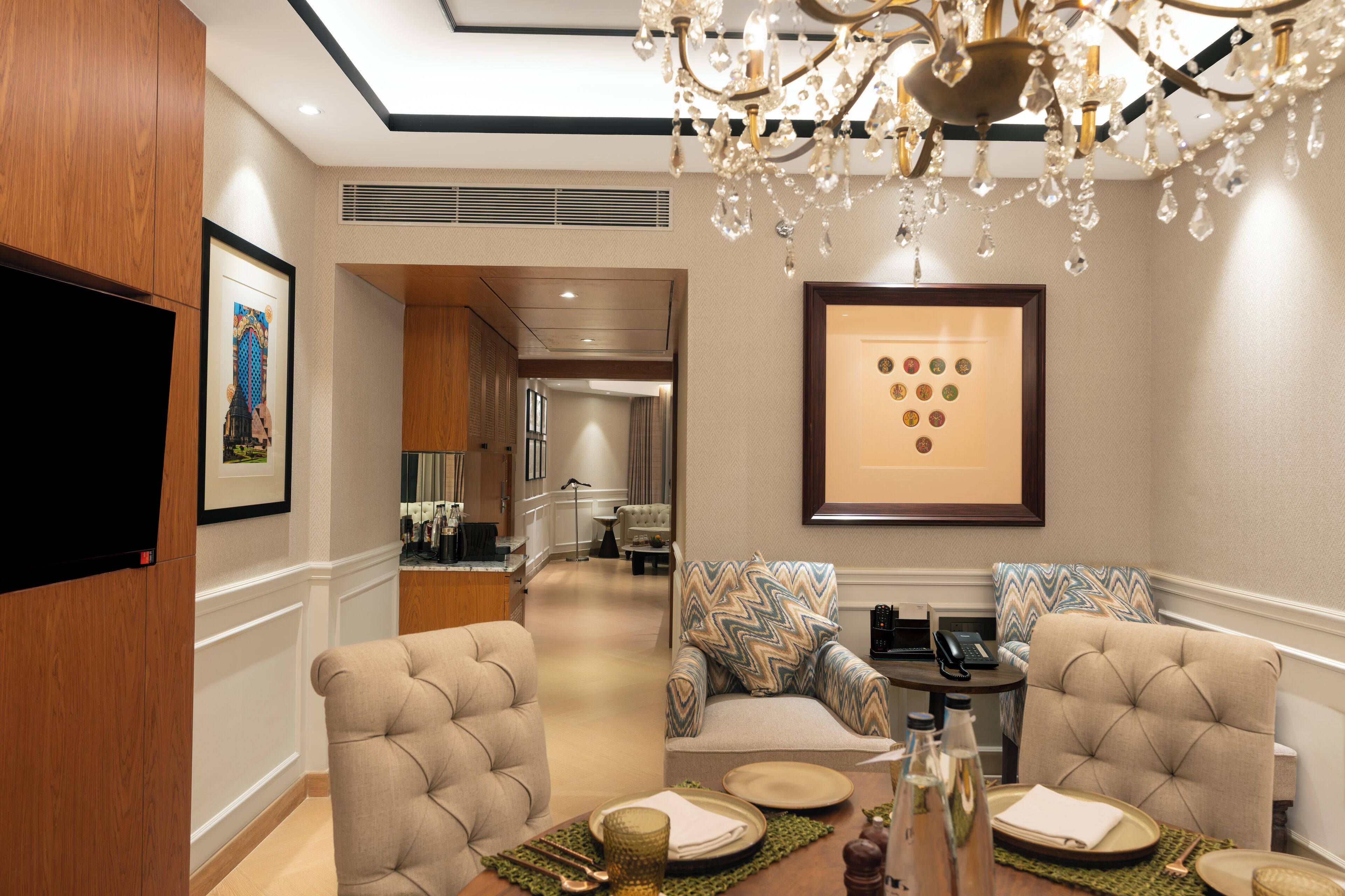 Suite, 1 King Bed (Presidential Suite) | Living area | Plasma TV, fireplace