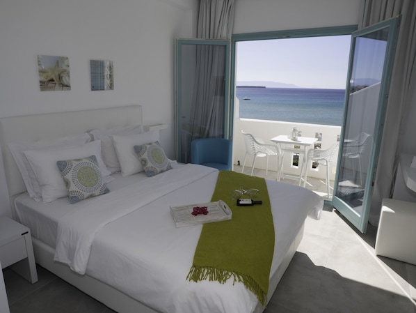 Superior Double Room, Sea View | In-room safe, desk, laptop workspace, blackout drapes - Amaryllis Beach Hotel (Paros)