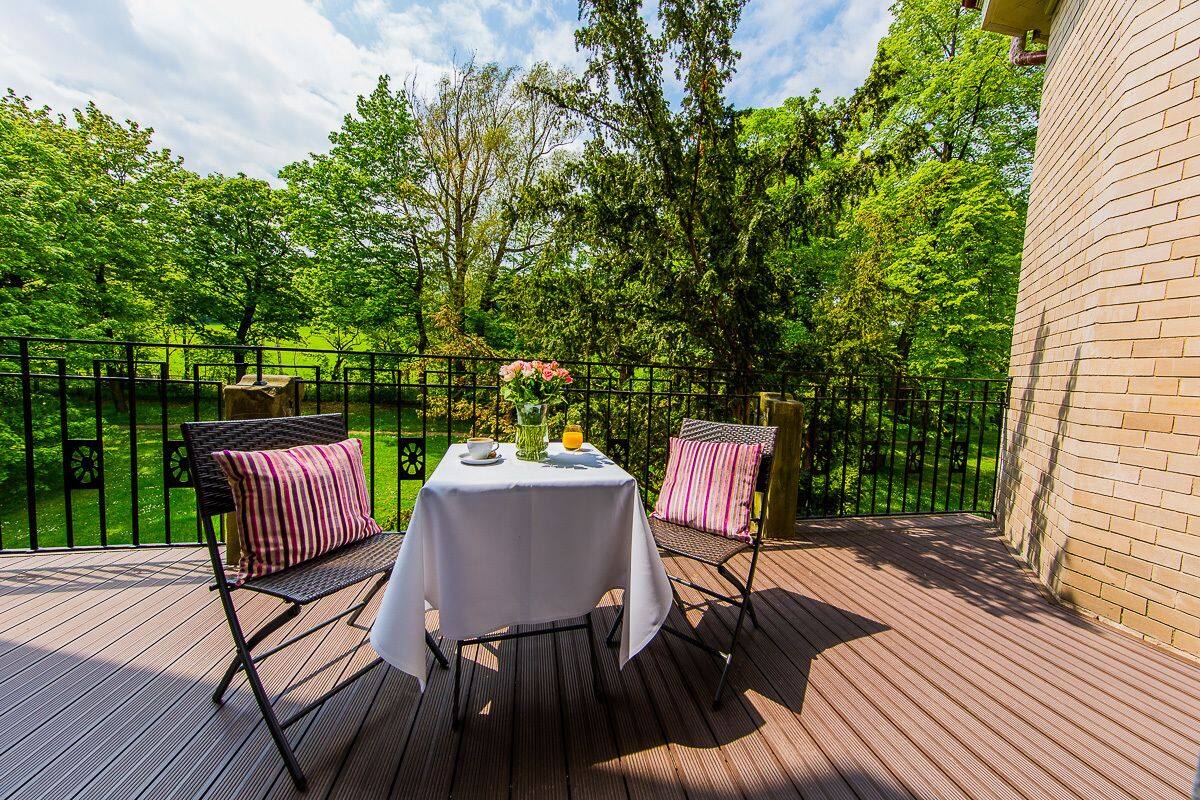 deluxe double or twin room, park view | balcony