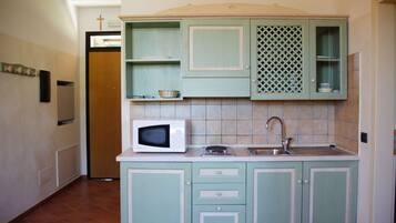 Leilighet – deluxe, 1 soverom, tekjøkken | Eget kjøkken | Fryser