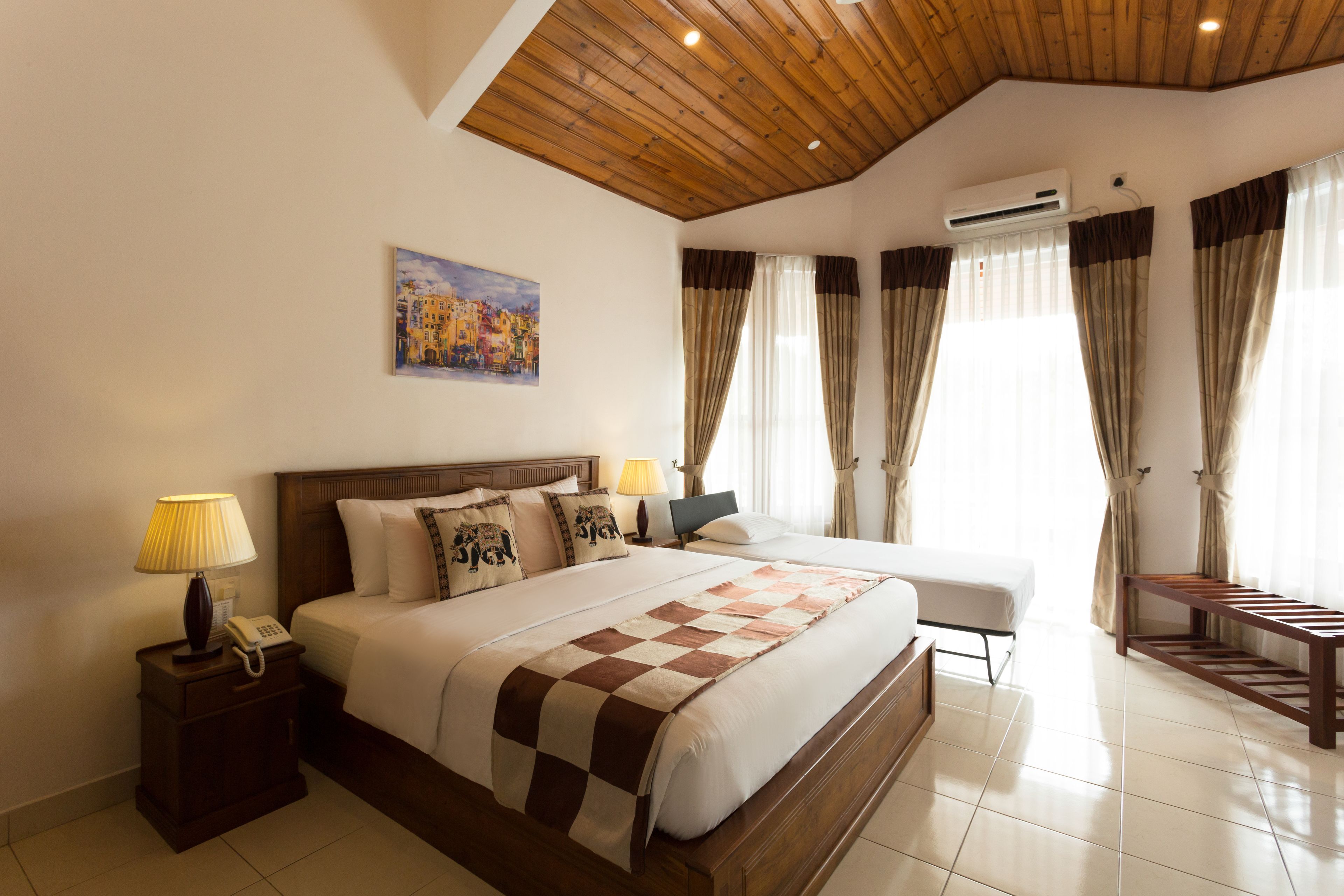 deluxe triple room, balcony, pool view | view from room