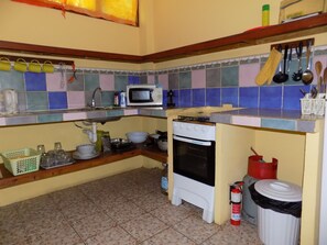 Apartamento, 1 cama King, cozinha | Cozinha privada | Geladeira grande, micro-ondas, fogão, cooktop