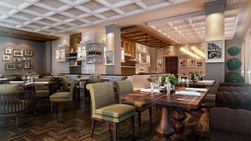 Frokost, lunsj og middag serveres, internasjonale retter