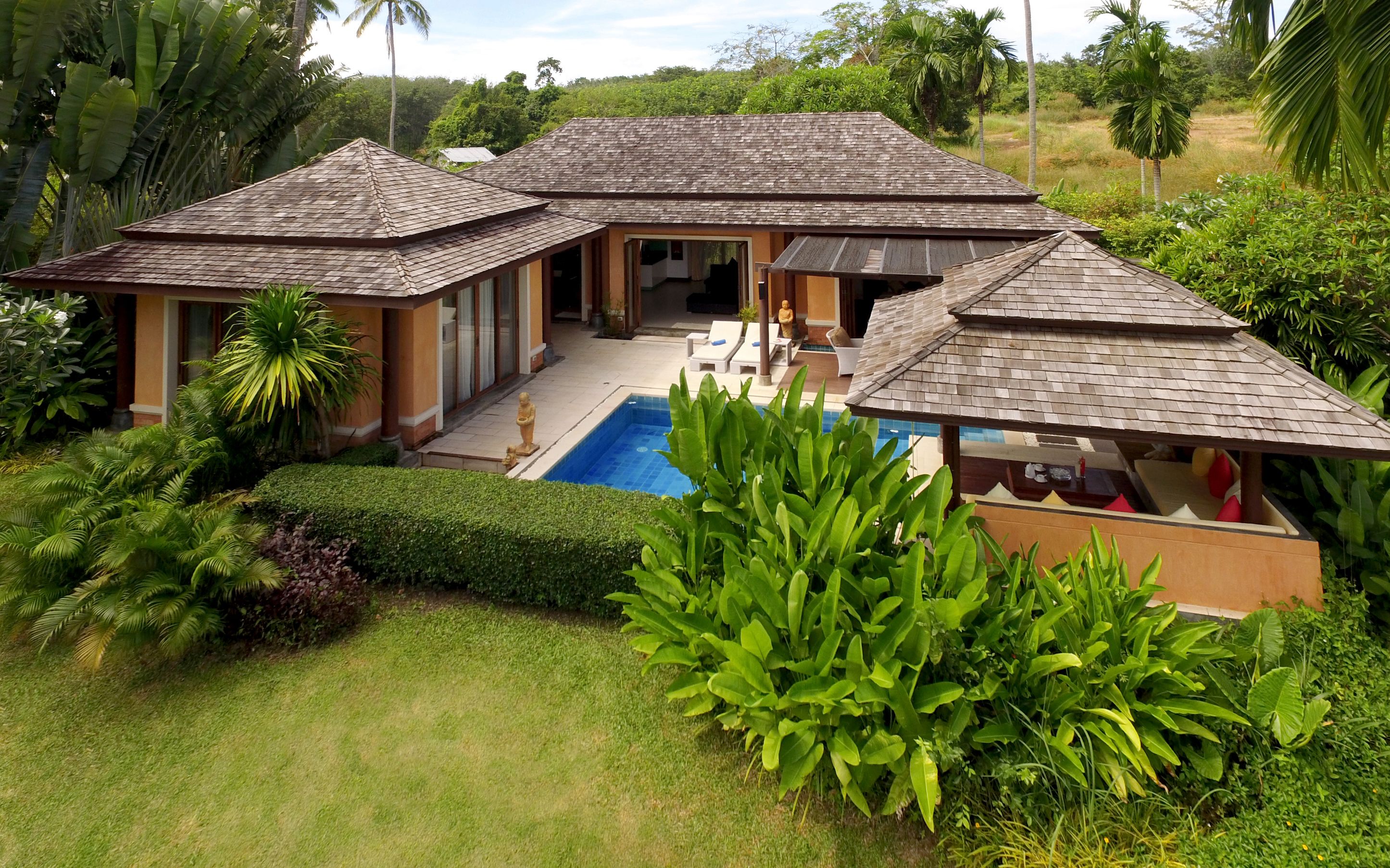 Deluxe Villa, 2 Bedrooms, Private Pool, Partial Ocean View | Minibar, in-room safe, desk, blackout curtains