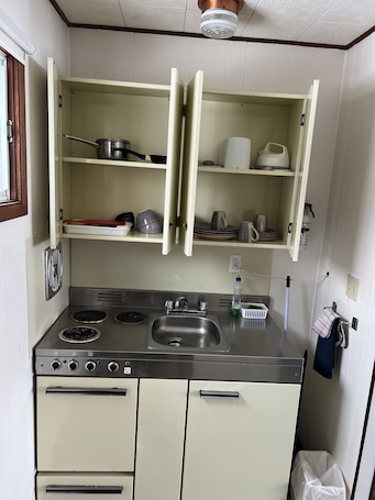 Herbergi með tvíbreiðu rúmi - 2 meðalstór tvíbreið rúm - eldhúskrókur | Einkaeldhús | Ísskápur, örbylgjuofn, kaffivél/teketill