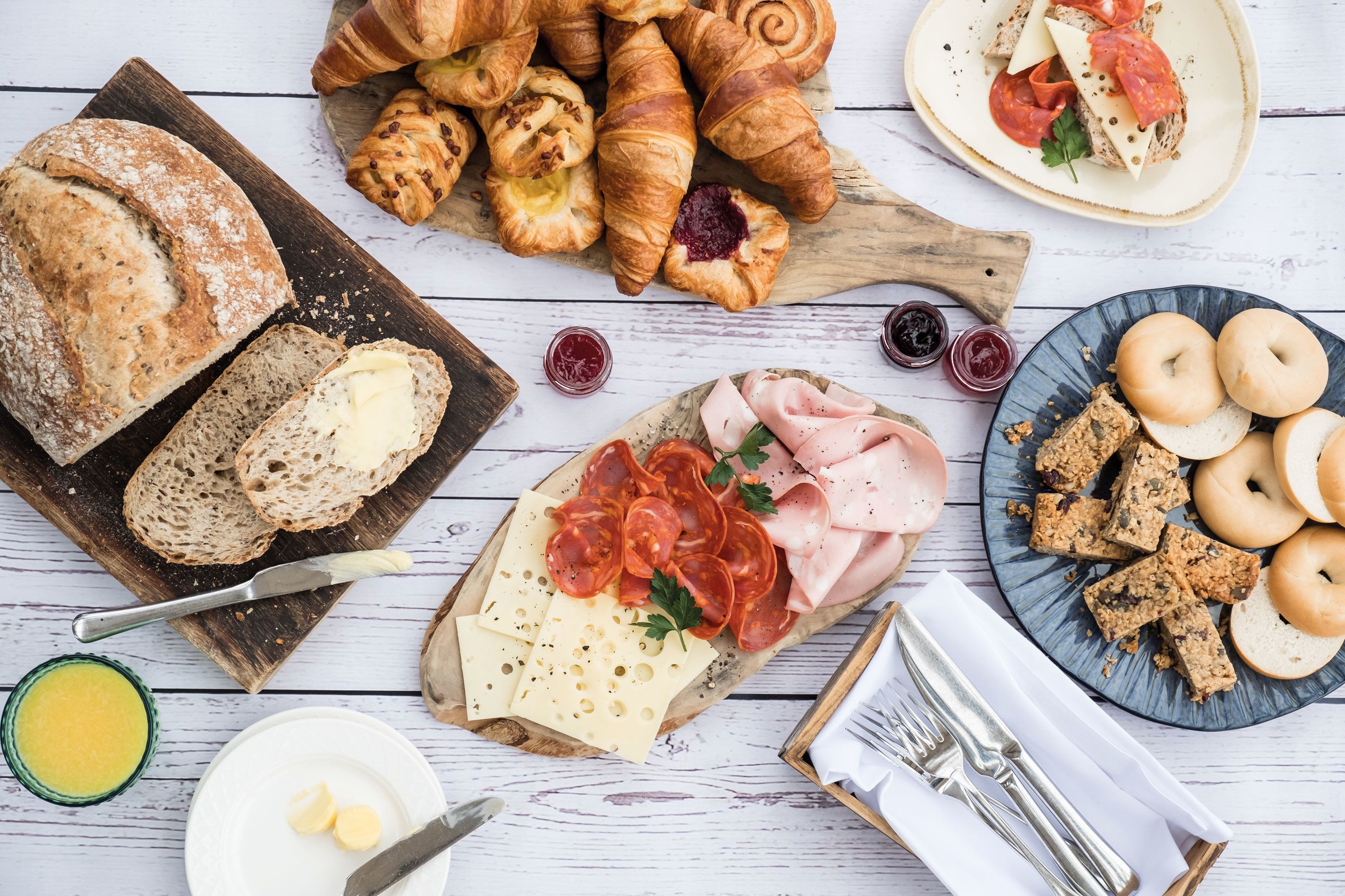 daily continental breakfast (gbp 12.95 per person)
