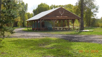 Outdoor banquet area