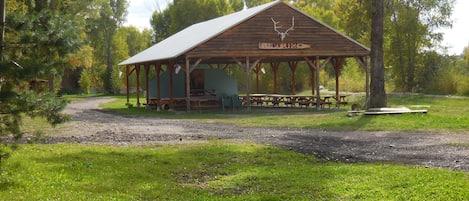 Outdoor banquet area