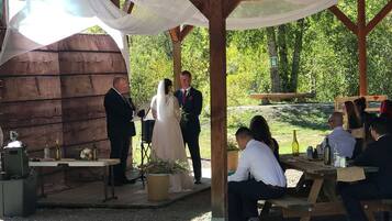 Outdoor wedding area