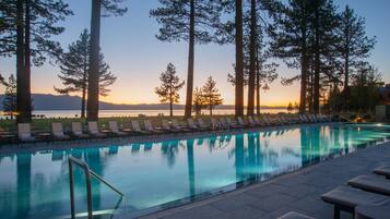 Outdoor pool, open 9 AM to 9 PM, pool cabanas (surcharge)