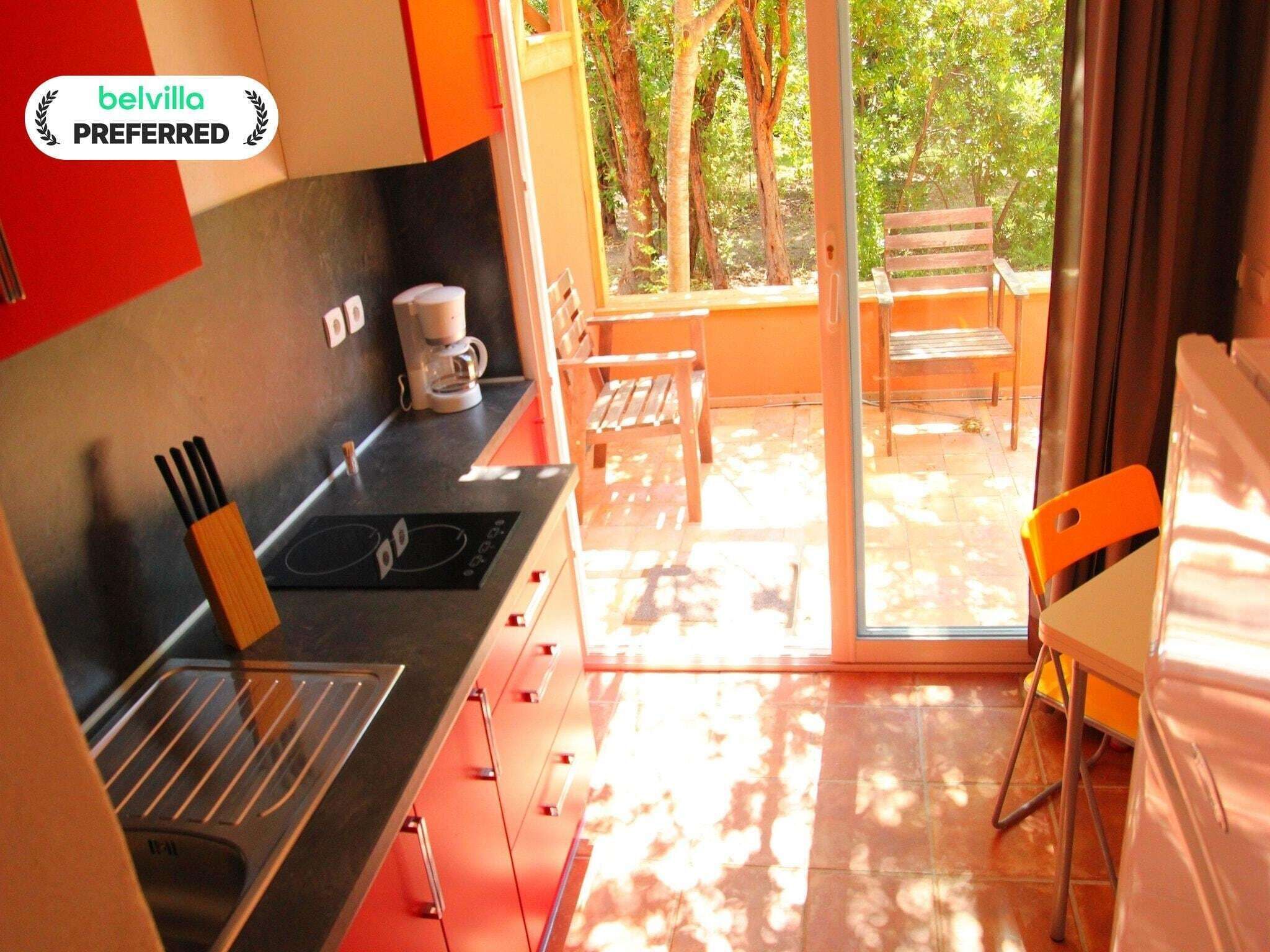 Fridge, microwave, stovetop, high chair