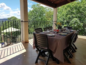 Outdoor dining - Courry Views: Pool & Nature (Courry)