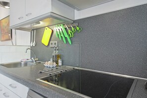 Fridge, microwave, stovetop, dishwasher