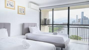 Two Bedroom Riverview Apartment | 2 bedrooms, blackout curtains, soundproofing, iron/ironing board