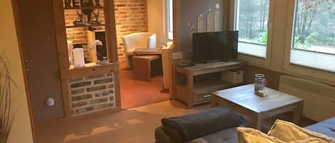 テレビ、暖炉