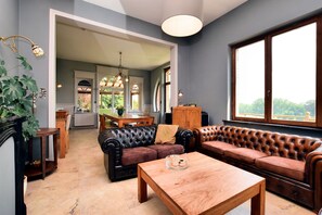 Télévision, cheminée, lecteur de DVD