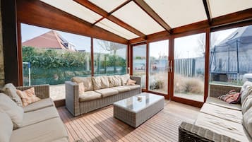 TV, fireplace, DVD player, foosball