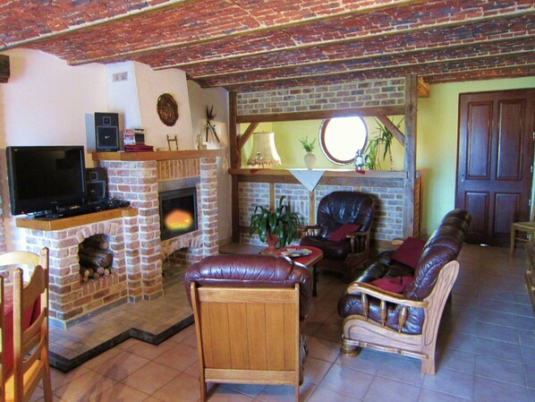 Fernseher, Kamin, DVD-Player