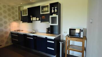 Fridge, microwave, stovetop, dishwasher