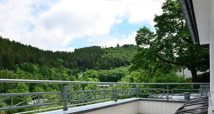 Loma-asunto keskell�� Willingen - parveke ja kaunis näkymä kaupunkiin