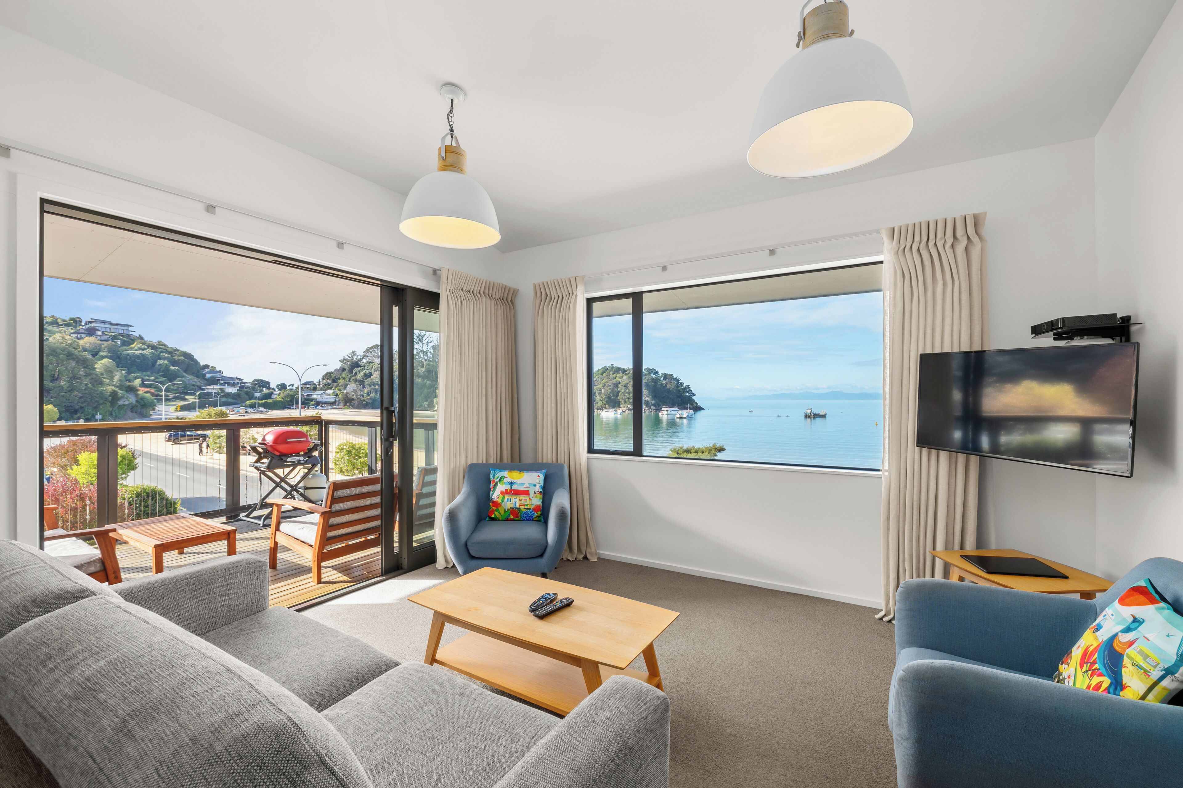 Superior Apartment, 2 Bedrooms, Sea View | Living area | 40-inch flat-screen TV with satellite channels, TV
