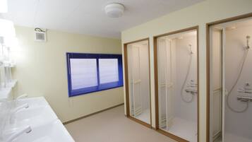 Shower, slippers, towels