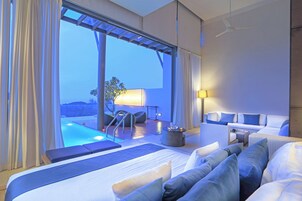 Panoramic Villa, 2 Bedrooms, Partial Ocean View | Minibar, in-room safe, individually decorated, individually furnished