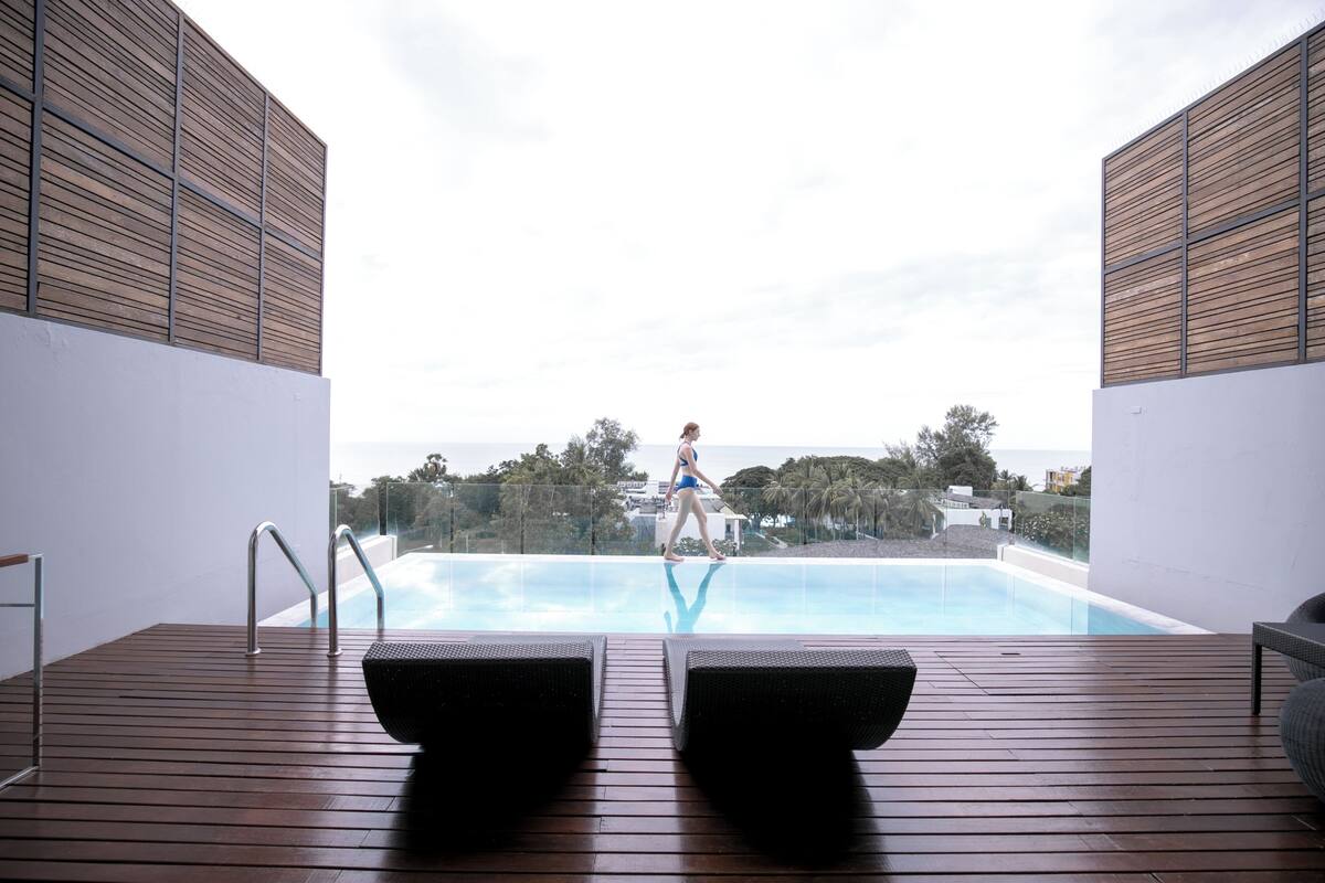 Honeymoon-Villa, 1 Schlafzimmer, eingeschränkter Meerblick | Eigener Pool